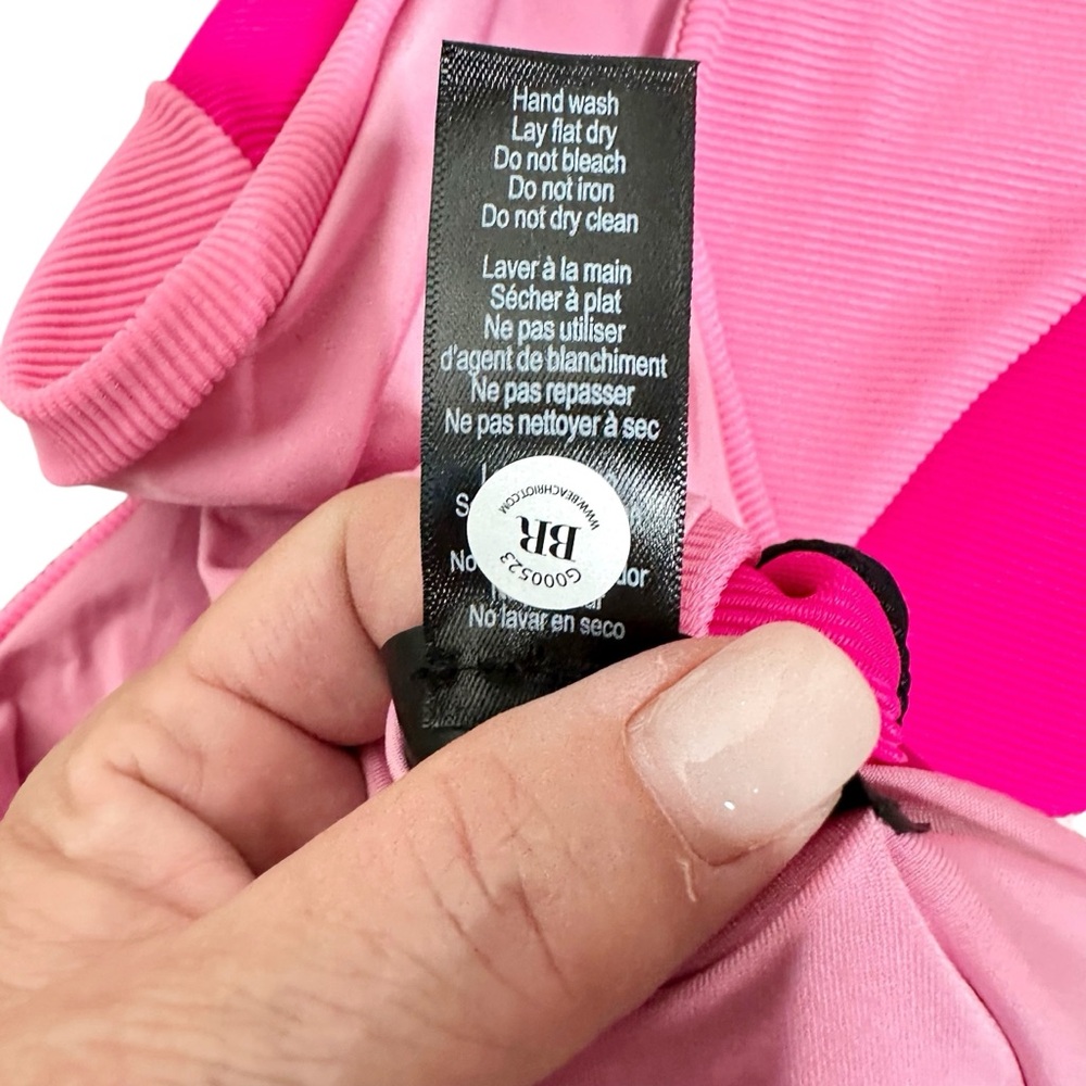 NWOT Beach Riot Joyce Cutout One Piece Colorblock Swimsuit Black/Pink Medium - Picture 10 of 16